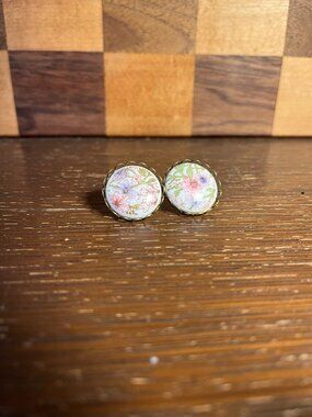Vintage Round Floral Earrings